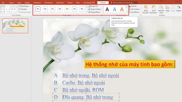 Mở slide mới và nhập câu hỏi