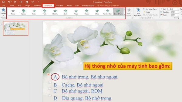 Tiến hành thêm hiệu ứng khi click