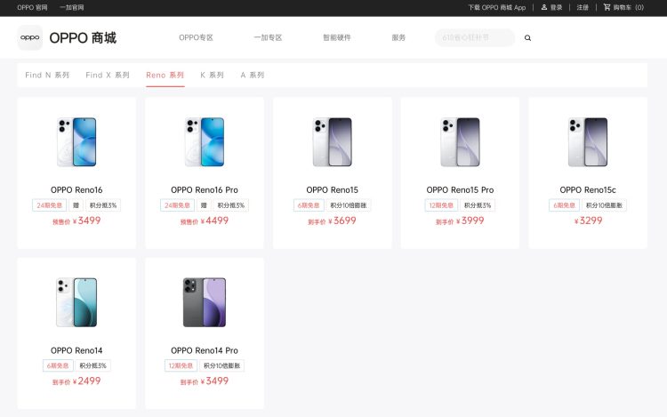 So sánh giá bán OPPO Reno 16 series và các bản tiền nhiệm