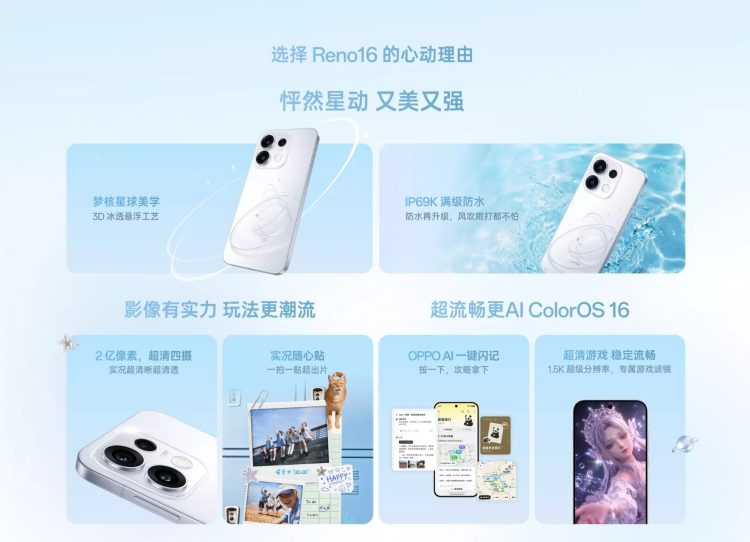 OPPO Reno16 có mức giá khởi điểm từ 3,499 CNY