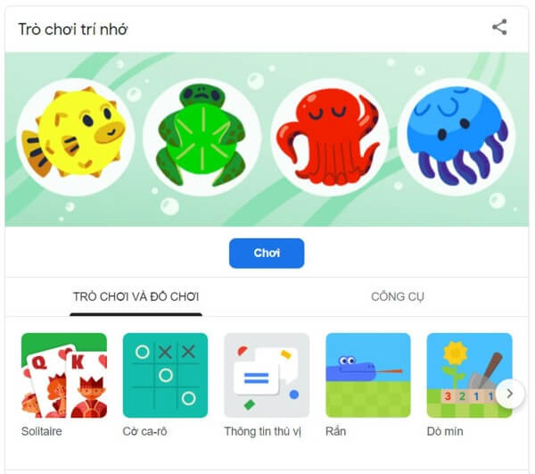 Game Trò chơi trí nhớ