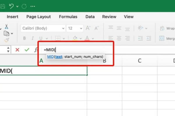 Cấu trúc hàm MID: =MID(text, start_num, num_chars)