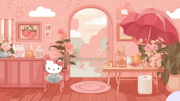 Các hình nền Hello Kitty thiết kế mang tính trừu tượng, sáng tạo