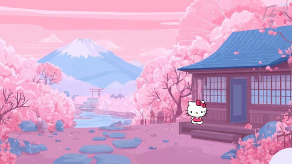 Hình nền Hello Kitty với phong cách nghệ thuật nổi bật
