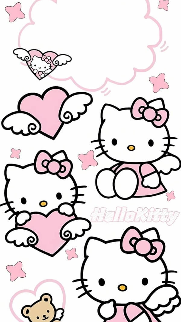 Hình nền Kitty với gam màu sáng