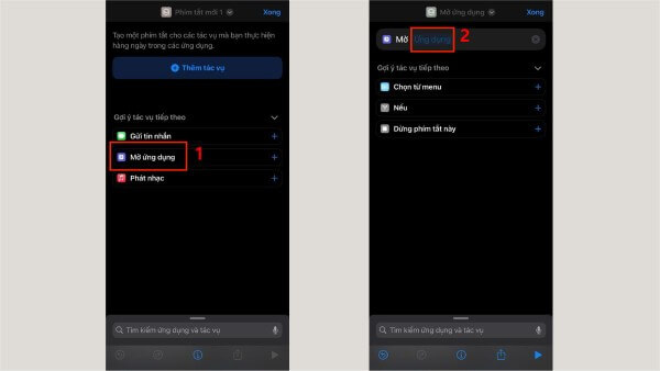 Chọn Mở ứng dụng → nhấn Ứng dụng