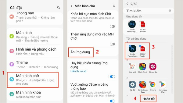 Chọn Ẩn ứng dụng