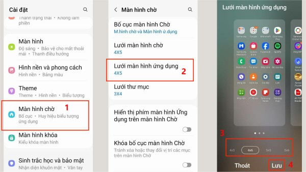 Chọn Lưới màn hình ứng dụng