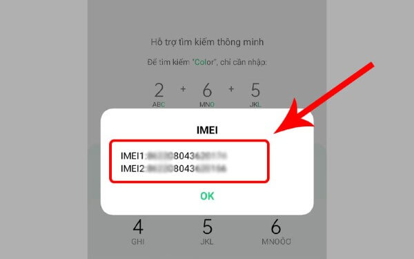Nhập *#06# để lấy IMEI của thiết bị