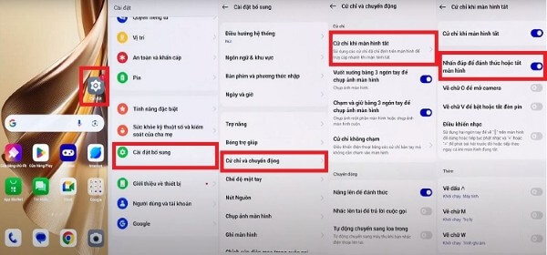 Chọn bật Nhấn nhanh 2 lần