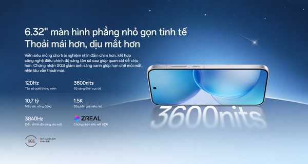 Kích thước OPPO Reno16 6.32 inch, nhỏ hơn bản tiền nhiệm