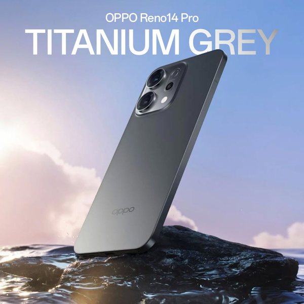 OPPO Reno14 Pro màu Xám Titan