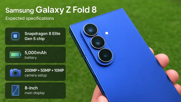 Dung lượng pin của Samsung Galaxy Z Fold8 dự kiến được tăng lên mức 5.000 mAh