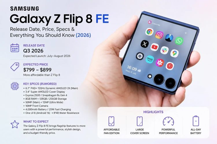 Galaxy Z Flip 8 FE có thể trang bị dung lượng 128GB