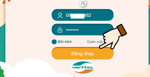 Nhập tên và mật khẩu đăng nhập tài khoản
