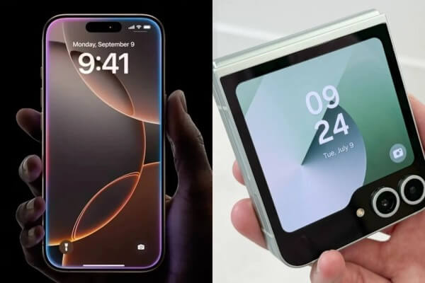 So sánh màn hình iPhone 16 và Galaxy Z Flip 6