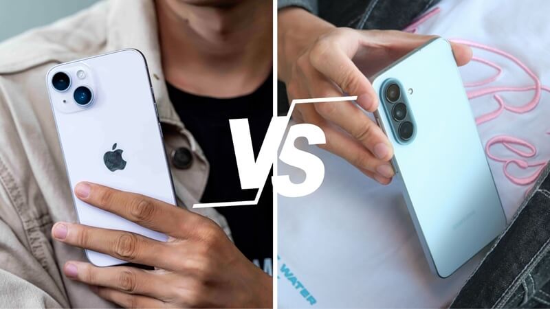 So sánh tổng thế Samsung Galaxy A57 vs iPhone 14