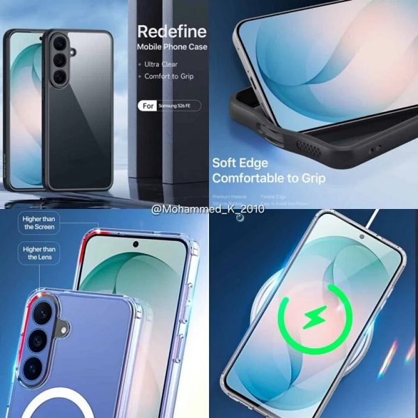 Thiết kế Galaxy S26 FE vừa bất ngờ xuất hiện thông qua loạt ảnh dựng từ các nhà sản xuất phụ kiện bên thứ ba