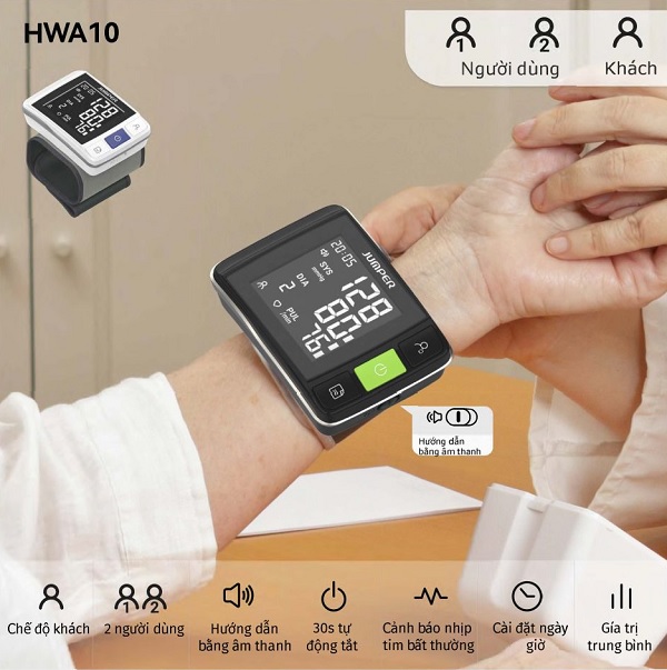 Máy đo huyết áp cổ tay điện tử Jumper JPD HWA10