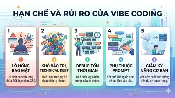 Những hạn chế và rủi ro khi sử dụng Vibe Coding