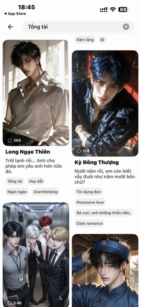 Tìm kiếm nhân vật phù hợp