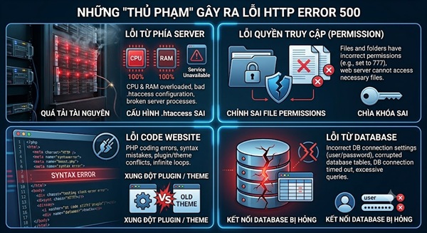 Những "thủ phạm" gây ra lỗi HTTP Error 500