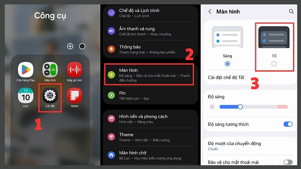 Kích hoạt chế độ tối (Dark Mode)