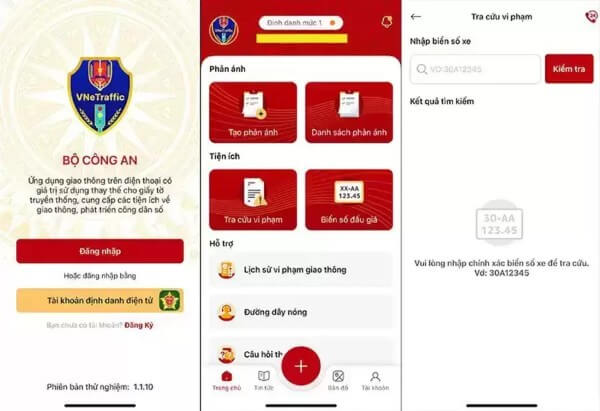 Ứng dụng VNeTraffic do Bộ Công an phát hành