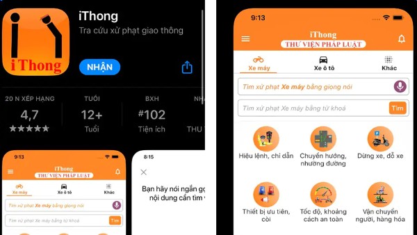 Ứng dụng iThong tìm hiểu quy định giao thông và kiểm tra các lỗi xử phạt hành chính