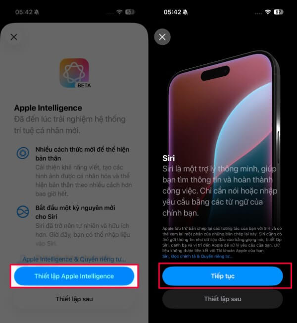 Chọn Thiết lập Apple Intelligence