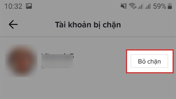 Nhấn Bỏ chặn