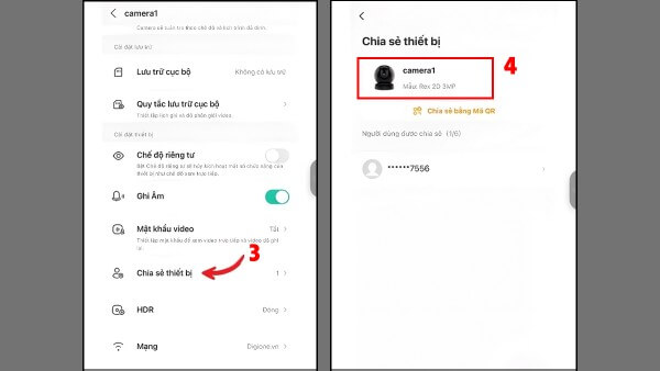 Chọn mục Chia sẻ thiết bị