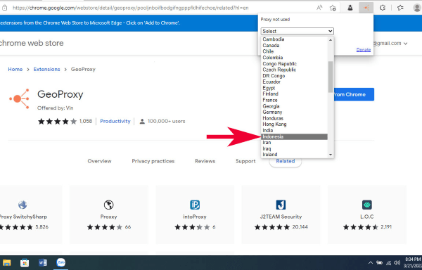 Truy cập Chrome Web Store và tìm kiếm tiện ích VPN
