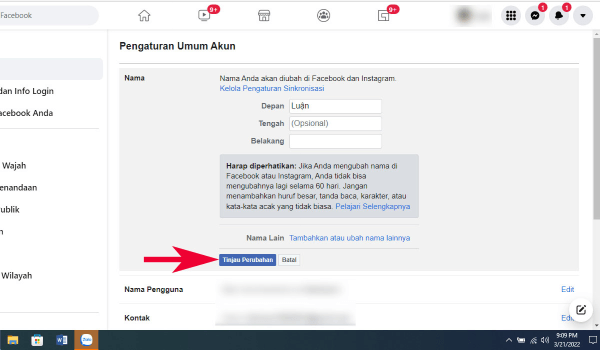 Mở chỉnh sửa tên và nhấn Edit