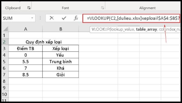 Bôi đen vùng dữ liệu chứa bảng tra cứu