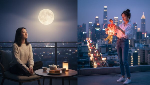 Mẫu câu lệnh ghép ảnh trung thu trên Gemini