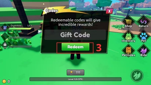 Nhấn nút Redeem hoặc Try
