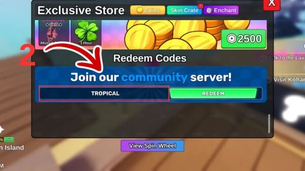 Tìm ô nhập Gift Code hoặc Redeem Code