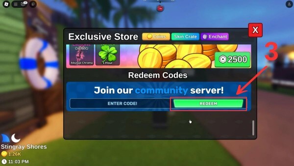 Nhấn Redeem hoặc Try