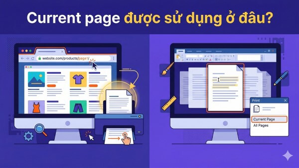 Các vị trí Current page được sử dụng