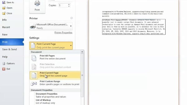 Print current page cho phép người dùng chỉ in đúng trang hiện tại