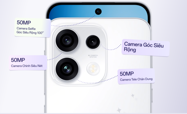Cận cảnh hệ thống camera tân tiến kết hợp AI thông minh trên OPPO Reno16 F 5G