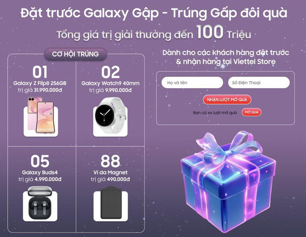 Đặt trước Galaxy Gập mới để có cơ hội trúng nhiều quà giá trị