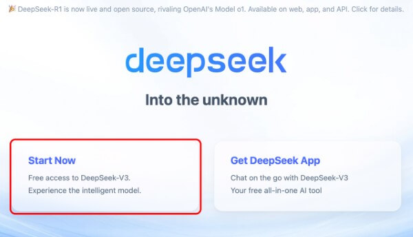 Truy cập trang web của DeepSeek