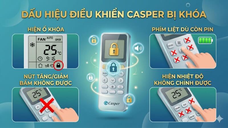 Đặc điểm nhận biết điều khiển Casper bị khóa