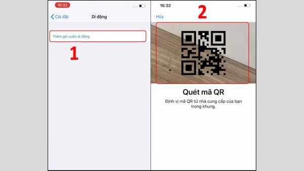 Sử dụng camera để quét mã QR