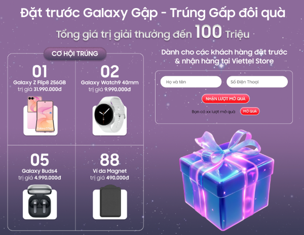 Khách hàng có thể đặt trước Samsung Galaxy Z Flip8 tại Viettel Store