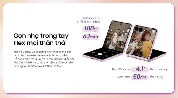 Galaxy Z Flip8 mỏng nhẹ chỉ 180g