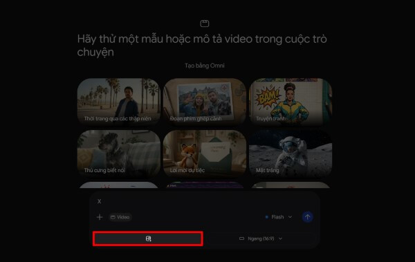 Nhấn biểu tượng thêm video