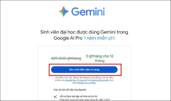 Google hiển thị thông báo xác nhận bạn đủ điều kiện hay không